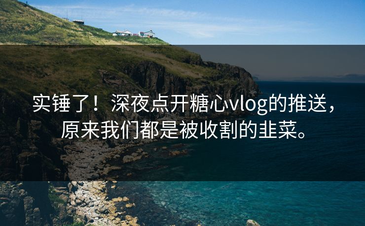 实锤了！深夜点开糖心vlog的推送，原来我们都是被收割的韭菜。